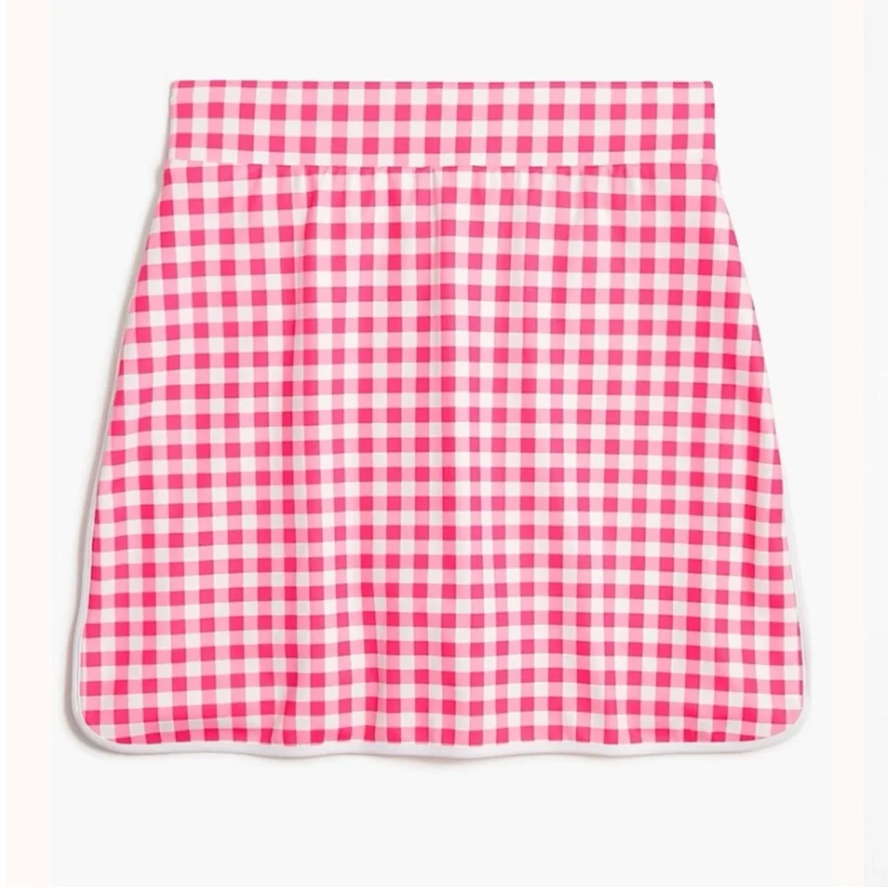 J.Crew Pink White Gingham Plaid High Rise Active Skort Size Small - Picture 3 of 10
